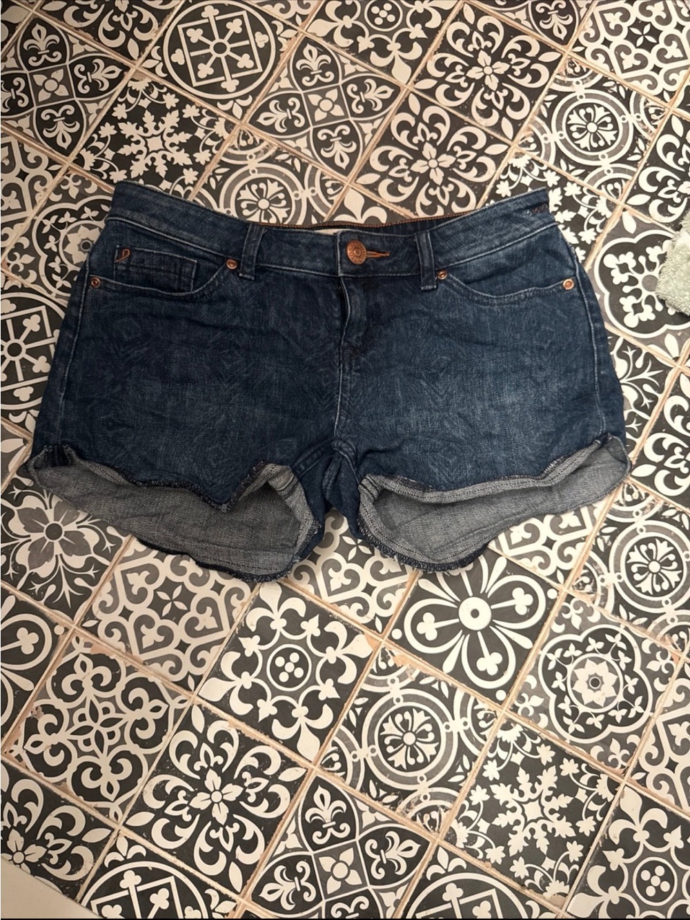 Dittos Dark Blue Denim Cutoff Shorts